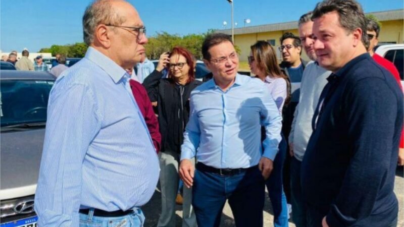 Com Fávaro e Gilmar Mendes, Botelho e autoridades auxiliam Diamantino após frigorífico pegar fogo