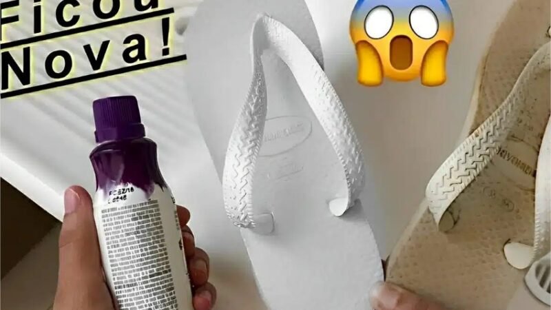 Misturinha para limpar chinelos e tênis brancos e deixá-los branquinhos como novos