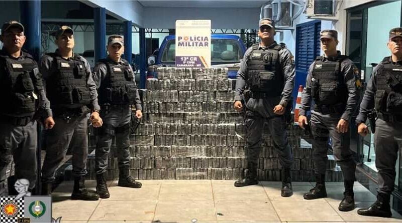 Mulher é presa e mais de meia tonelada de cocaína é aprendida em Canarana pela PM