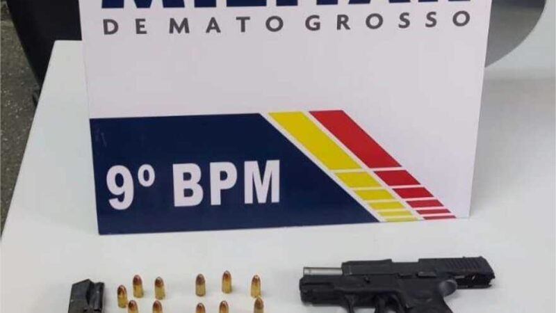 Homem é preso pela Polícia Militar por porte ilegal de arma em Cuiabá