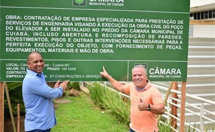Chico e Juca lançam obras de instalação do elevador que dará acesso às galerias do Plenário