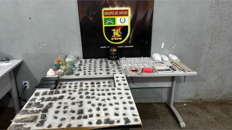 Polícia Militar prende duas pessoas com 262 porções de drogas em Várzea Grande