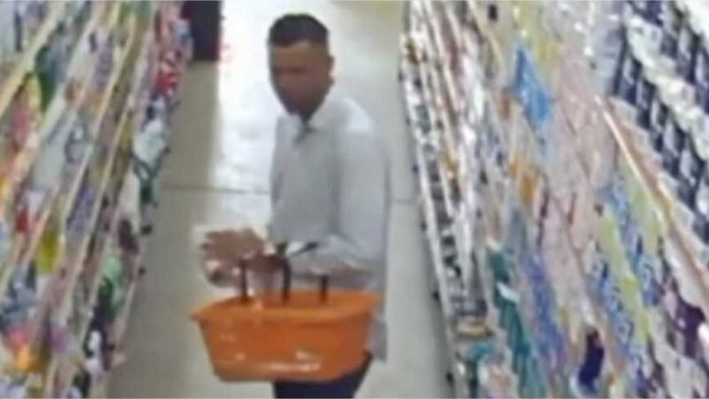 Ladrão de picanha é flagrado por câmeras de segurança em supermercado de Cuiabá