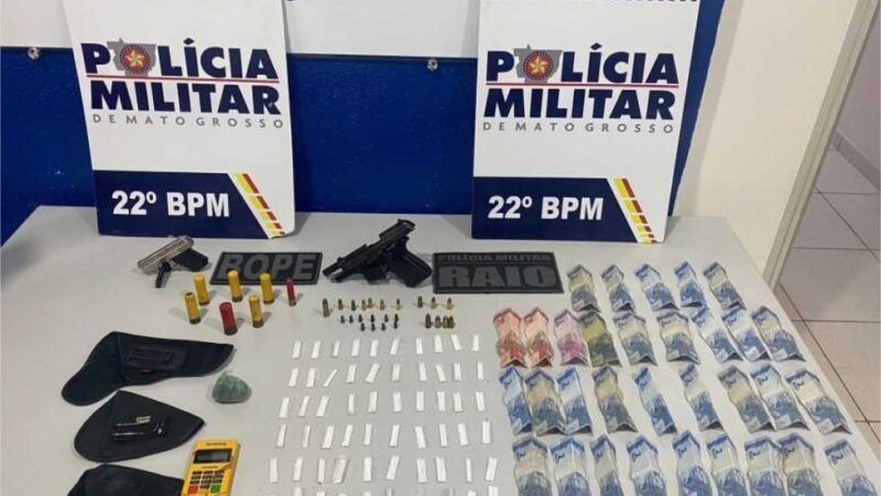 Polícia Militar prende dois homens por tráfico de drogas em Guarantã do Norte