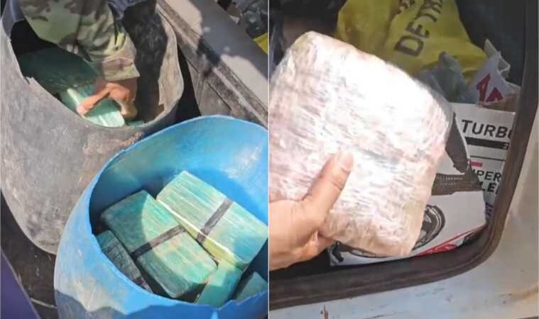 Gefron apreende 85 kg de entorpecentes em porta-malas de veículo