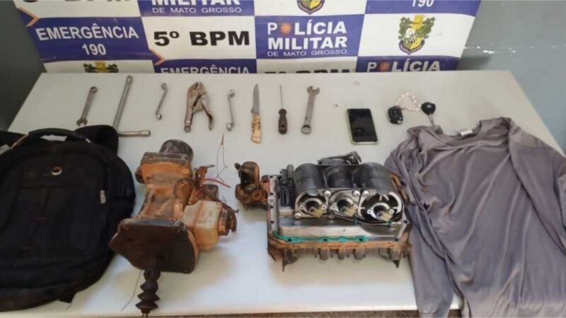 Polícia Militar prende duas pessoas em flagrante e recupera peças furtadas de caminhão