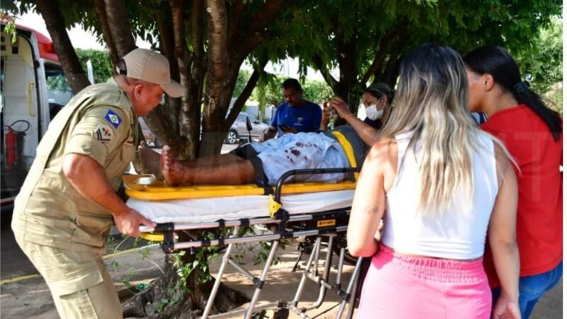 Motociclista de 48 anos fica ferido em acidente na região central de Rondonópolis