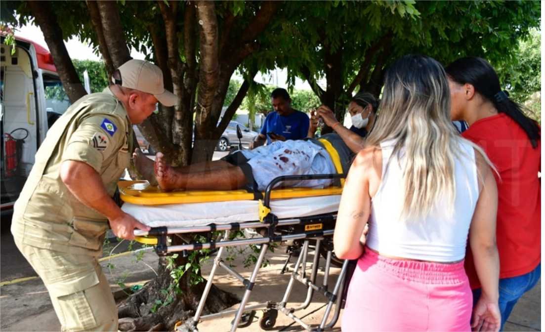 Motociclista de 48 anos fica ferido em acidente na região central de Rondonópolis