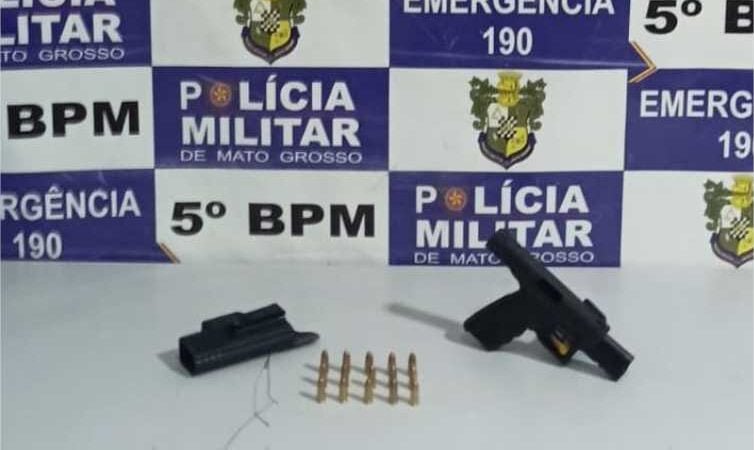 Polícia Militar prende homem com munições e pistola sem documentação em Rondonópolis