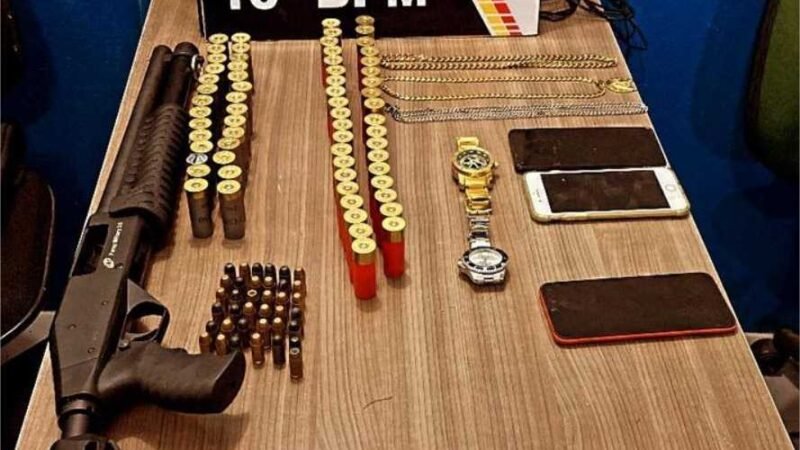 PM prende três suspeitos de roubo, apreende arma, munições e drogas em Lucas do Rio Verde