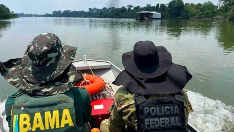 Polícia Federal e Ibama encerram operação contra extração ilegal de ouro no rio Teles Pires