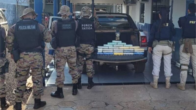 Polícia Militar e PRF prendem homem com 25 kg de cocaína