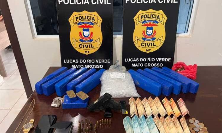 Polícia Civil localiza 10 tabletes de entorpecentes e prende traficante com pistola roubada