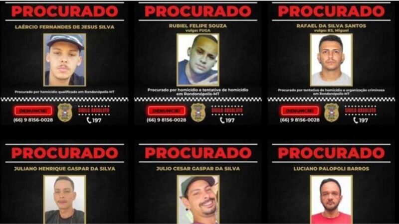 Polícia Civil divulga lista dos 12 criminosos mais procurados em Rondonópolis