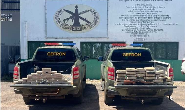 Gefron prende dois homens flagrados com 60 tabletes de drogas na fronteira