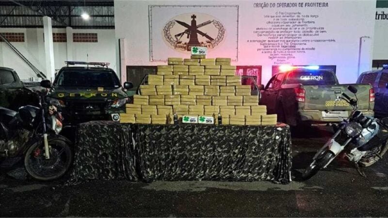 Trio é preso transportando 150 quilos de pasta-base de cocaína em região de fronteira