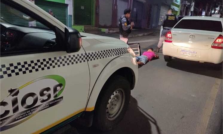 Ação integrada impede furto a loja e prende um suspeito no Centro de Cuiabá