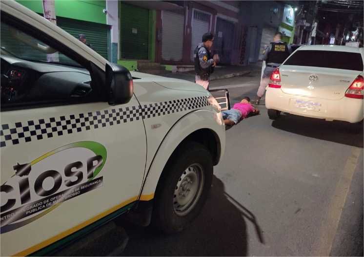 Ação integrada impede furto a loja e prende um suspeito no Centro de Cuiabá