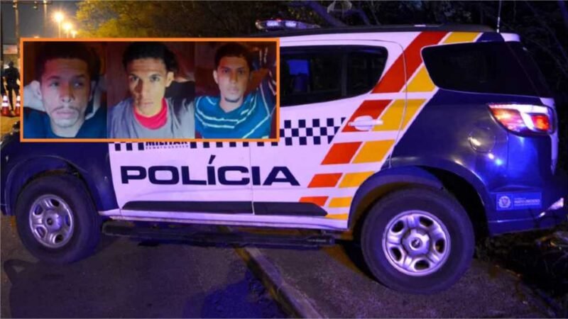 Três bandidos são presos ao tentar roubar carro parado em semáforo de Cuiabá