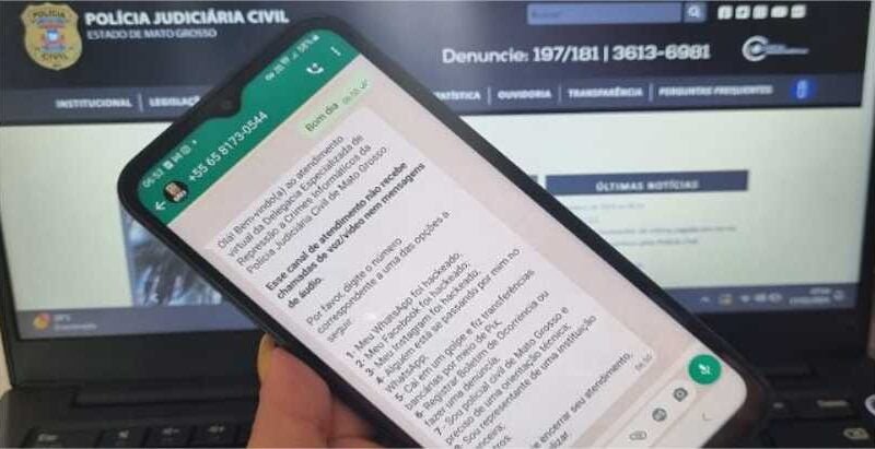 Polícia Civil de MT lança canal no Whatsapp para orientar vítimas de crimes cibernéticos