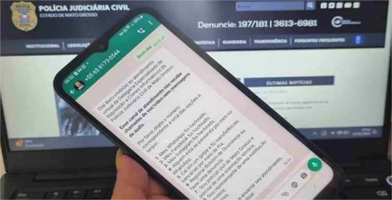 Polícia Civil de MT lança canal no Whatsapp para orientar vítimas de crimes cibernéticos