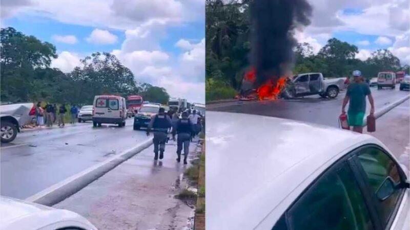 Acidente grave na BR-163 é registrado entre Sorriso e Lucas uma pessoa morreu e quatros feridos