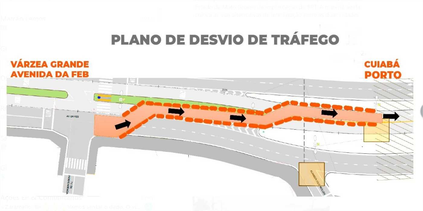 Obras do BRT fecharam parcialmente a Avenida da FEB