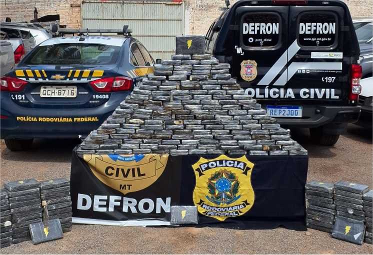 Forças de segurança apreendem 215 quilos de cloridrato de cocaína na fronteira de MT com a Bolívia