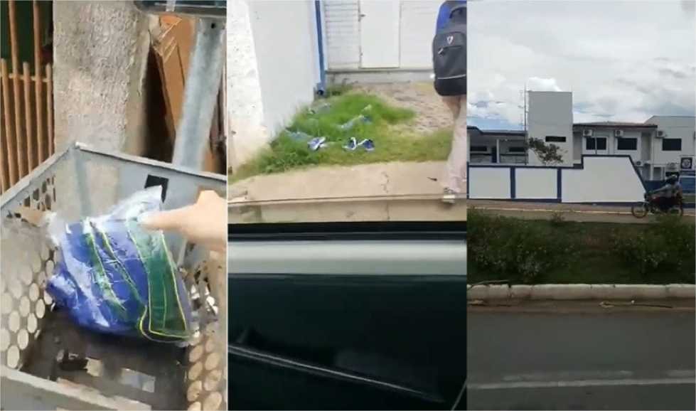 Vídeo mostra kits escolares jogados no lixo próximo à escola em Cuiabá; veja
