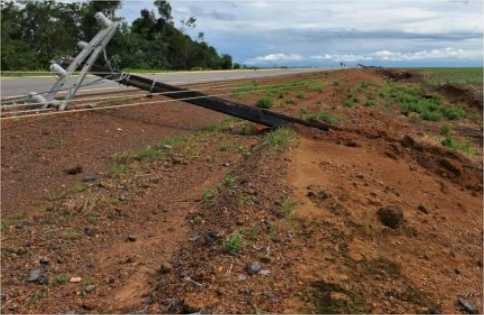 Temporal danifica mais de 20 postes de energia no Norte de MT