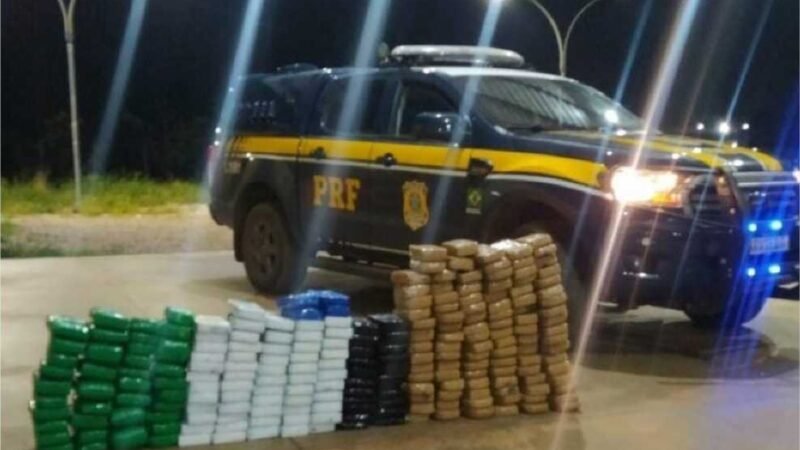 Dupla é presa transportando mais de 200 quilos de drogas em caminhão