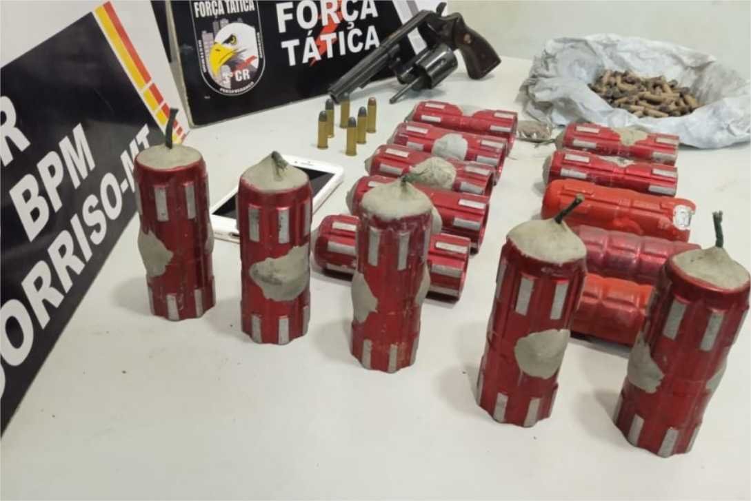 Polícia flagra jovem com granadas, armas e drogas em Sorriso