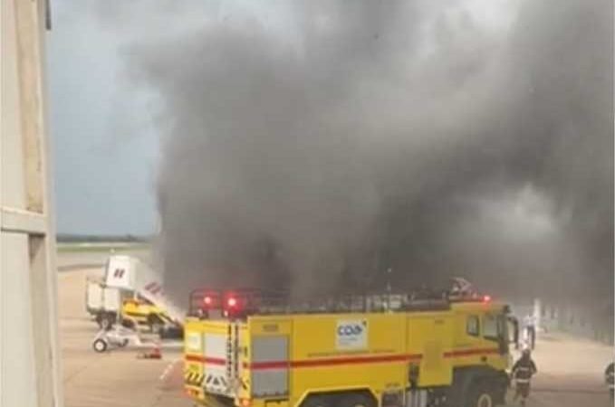 Princípio de incêndio é registrado em finger do Aeroporto de Várzea Grande; veja vídeo