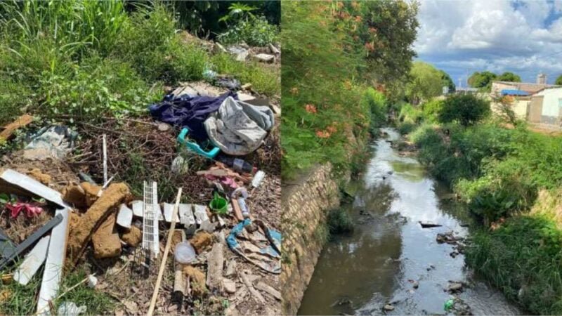 Descarte irregular de lixo e entulho em córregos de Cuiabá é principal causa de alagamentos