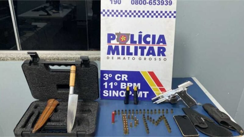 Sinop: preso homem que ‘deu tiros’ para cima, agrediu mulher e a abandonou em estrada