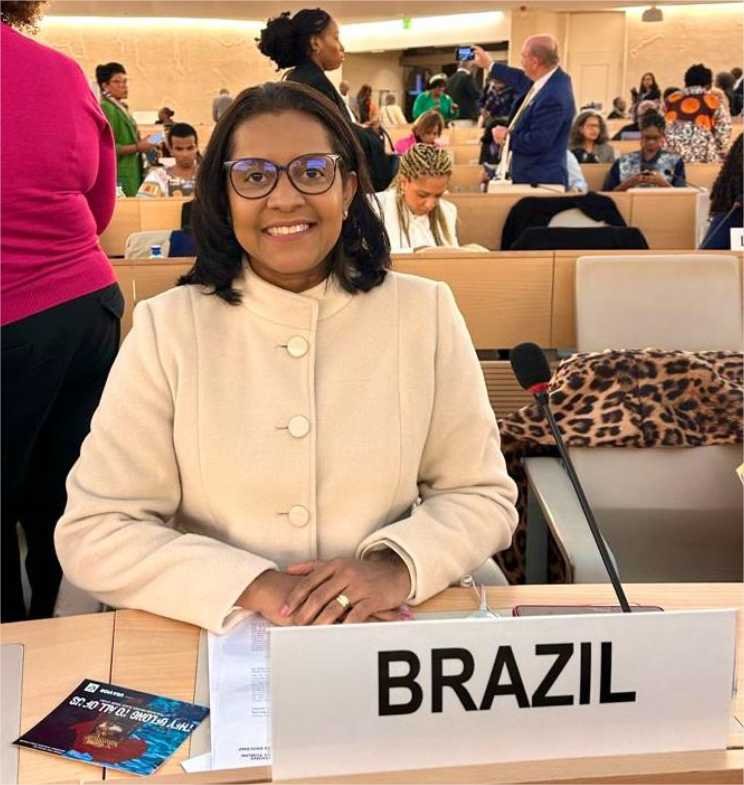 Gisela Simona representa bancada negra da Câmara dos Deputados em evento da ONU, na Suíça