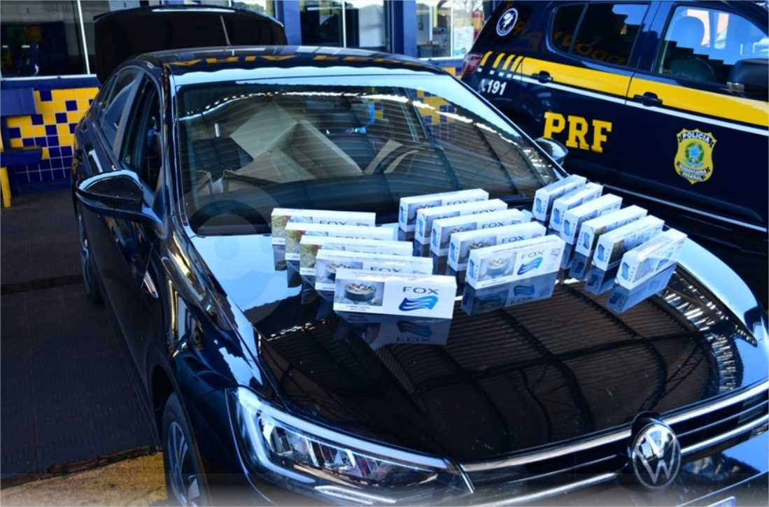 PRF apreende sete mil maços de cigarros na BR-163 em Rondonópolis