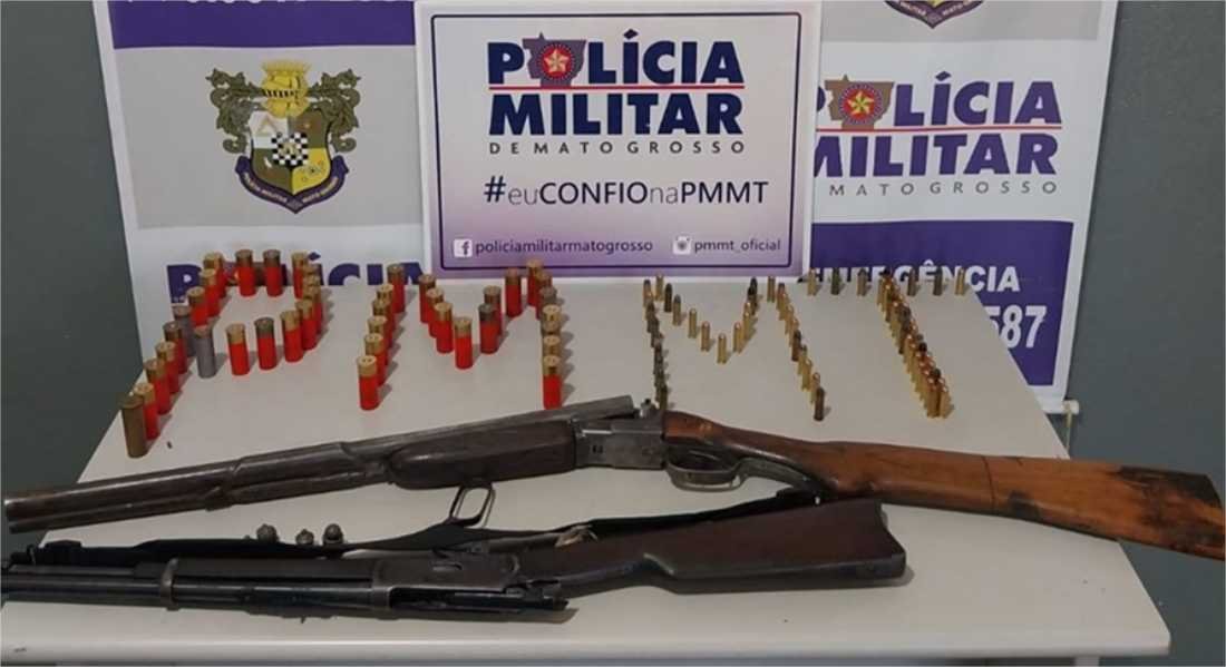 Dupla é presa com espingardas e munições sem registro em Guiratinga