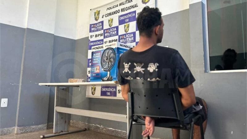 Jovem rouba ventilador de loja no Centro da cidade e ameaça funcionários com pedra
