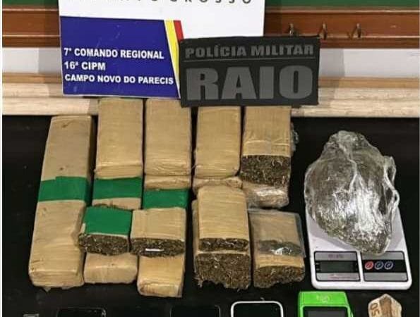 Quadrilha é presa em flagrante pela PM com quase 8kg de maconha