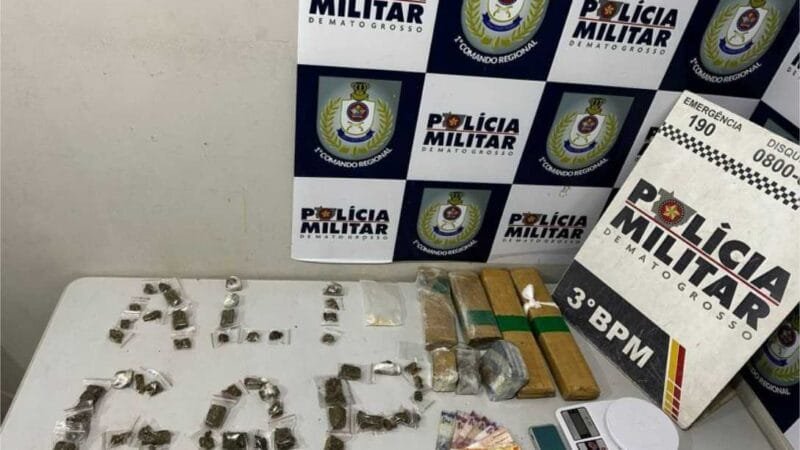 Dupla é presa por tráfico de drogas e PM apreende 200 porções de maconha