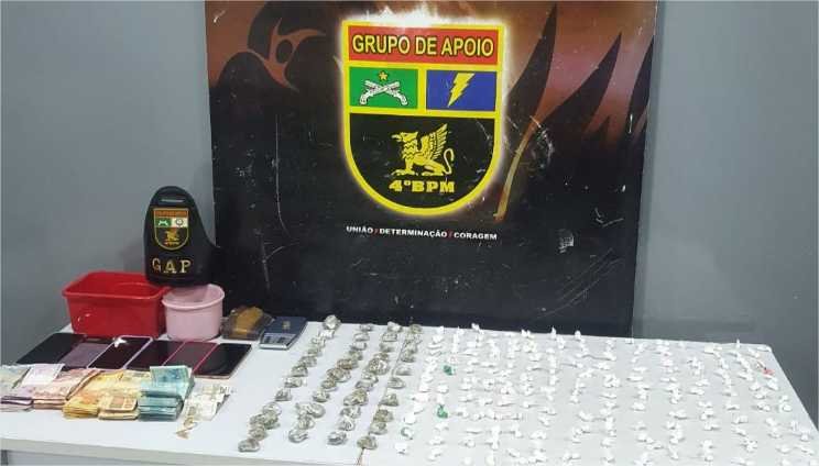 PM prende três pessoas e apreende 234 porções de maconha e cocaína em Várzea Grande