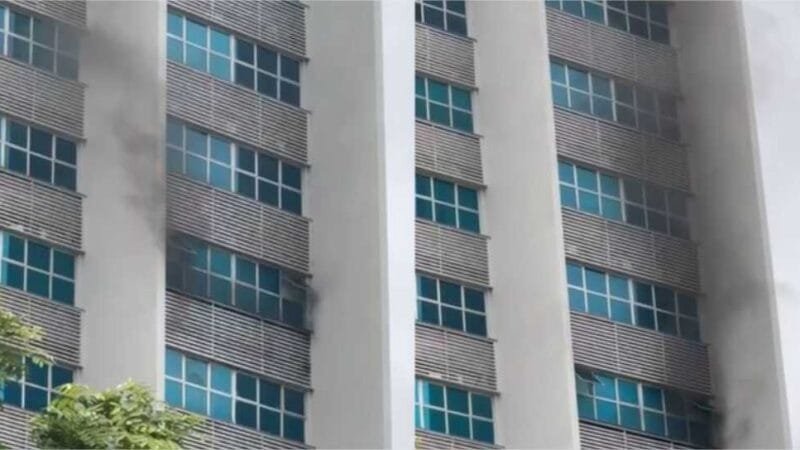 Prédio da avenida do CPA pega fogo nesta segunda-feira; veja vídeo
