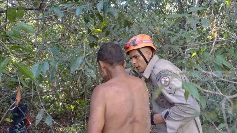Bombeiros localizam homem que estava desaparecido há dois dias em região de mata