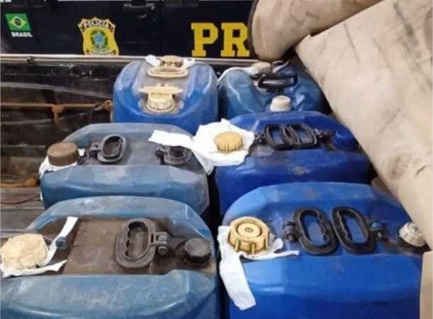 Transporte ilegal de combustível: PRF apreende 300 litros em Pontes e Lacerda