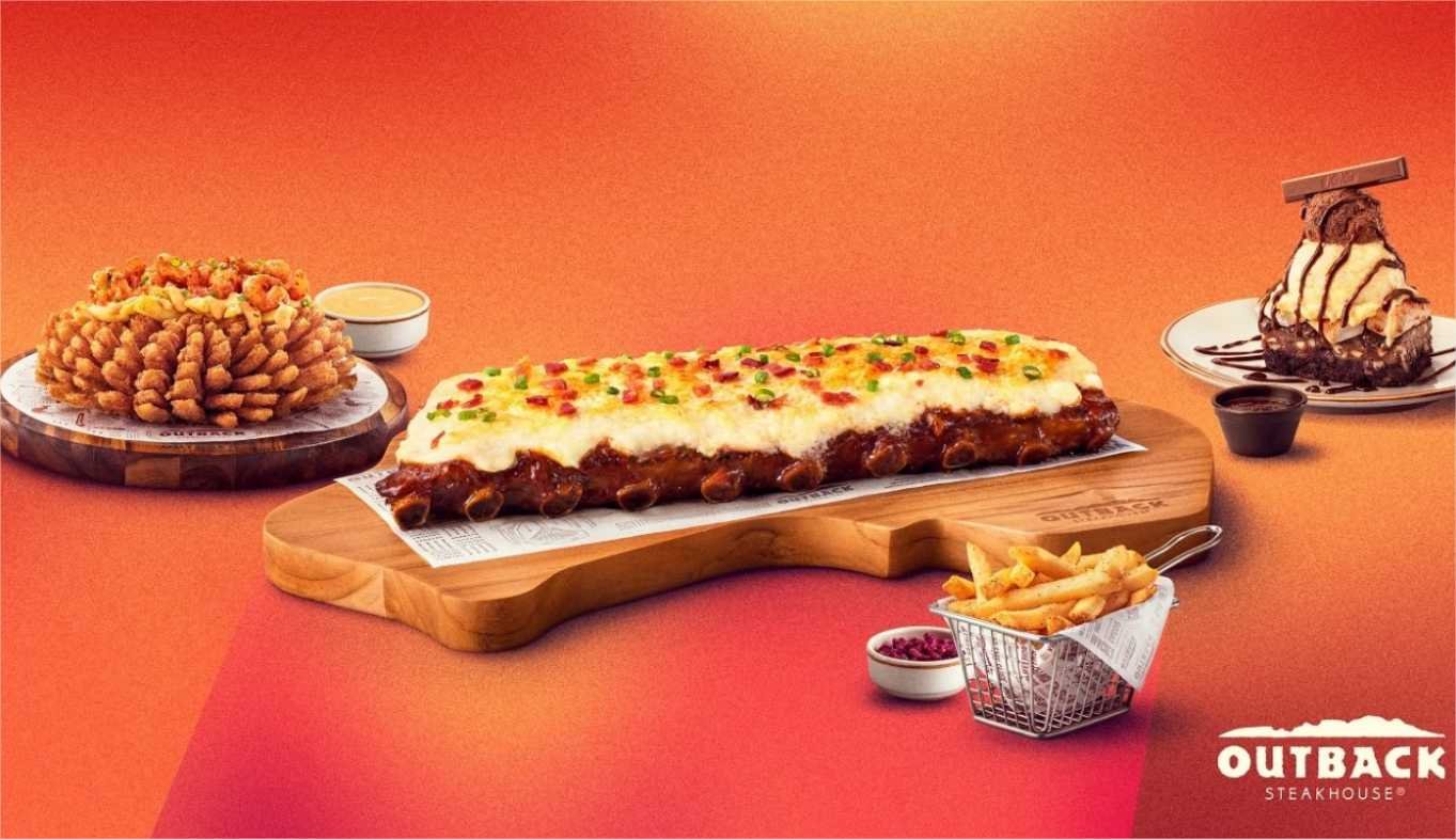 Outback inova e lança torre Bloomin’ Onion com camarões, Ribs com Catupiry® Original e brownie, KitKat®