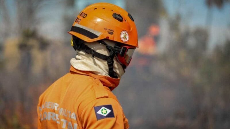 Corpo de Bombeiros combate dois incêndios florestais em Mato Grosso nesta terça-feira (18)