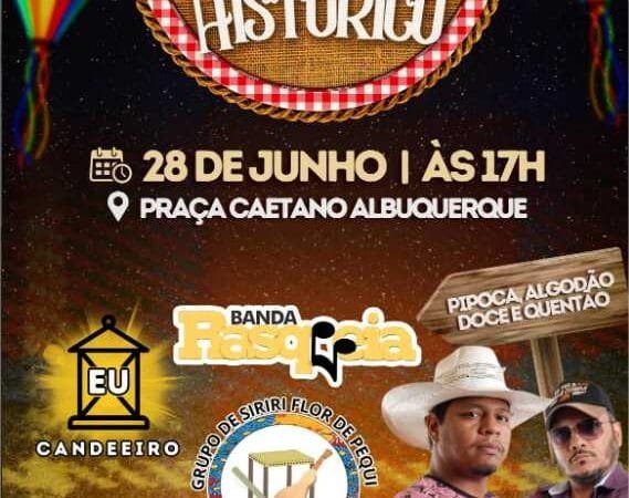 Arraiá do Centro Histórico: projeto ‘Eu Candeeiro‘ promove festança junina na Praça Caetano Albuquerque nesta sexta-feira (28)