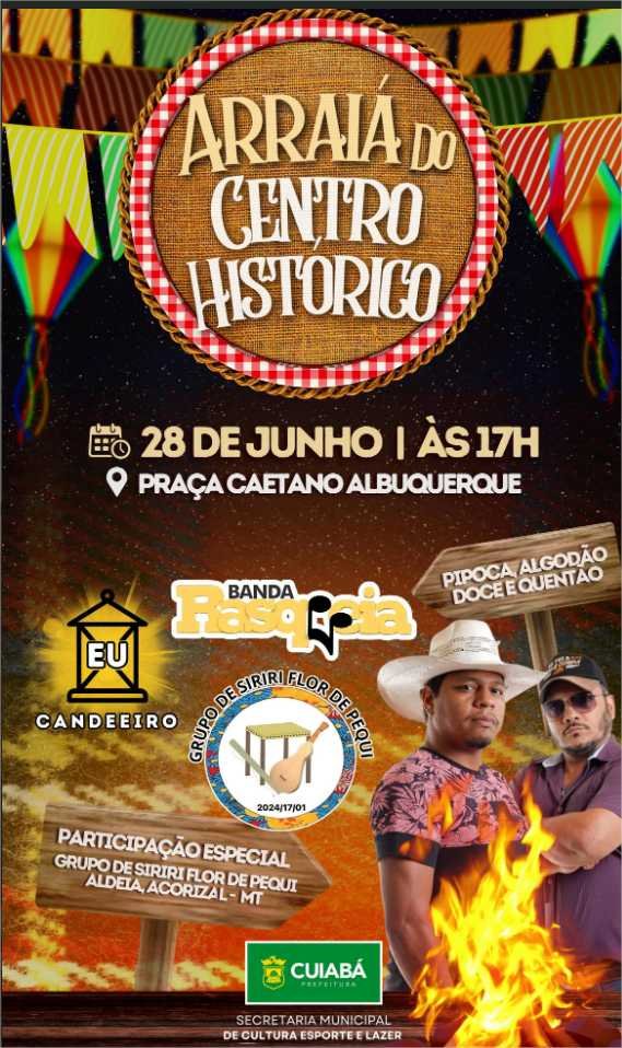 Arraiá do Centro Histórico: projeto ‘Eu Candeeiro‘ promove festança junina na Praça Caetano Albuquerque nesta sexta-feira (28)