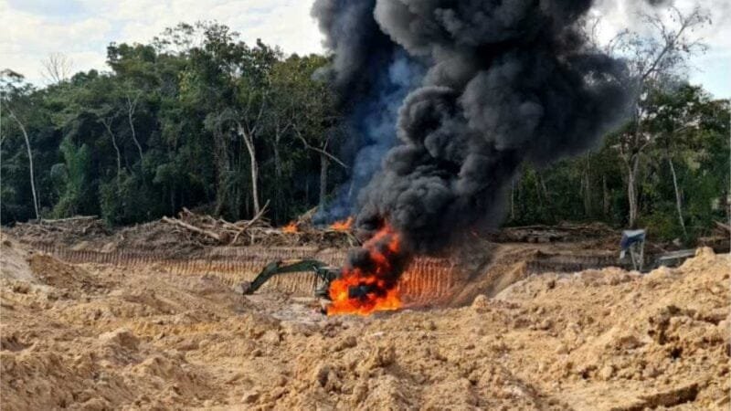 Polícia Federal desocupa área invadida por garimpo ilegal terra indígena; veja vídeo